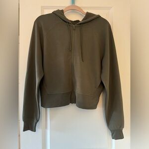 Nuuds olive sporty waffle zip up